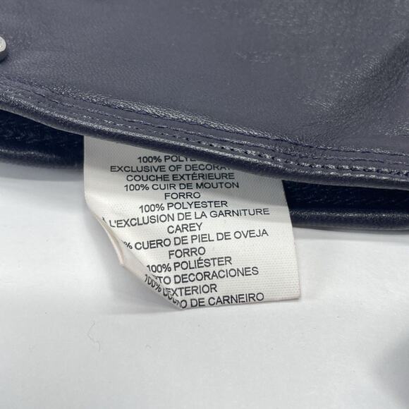 NWT AX Armani Exchange Leather Gloves Dark Fig Purp Women's Sz M/L Touch Screen - Picture 6 of 8